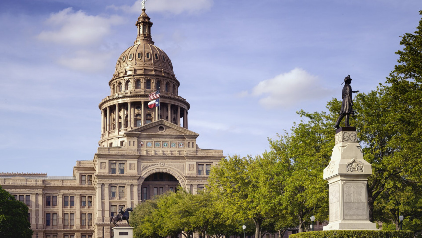 Texas State Capitol in Austin, a landmark of 19th-century Texas history